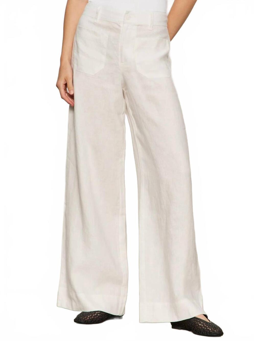 NEW SANCTUARY linen marine pant in white